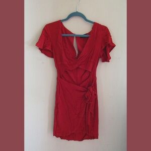 Majorelle red dress with cutouts; size S; rayon